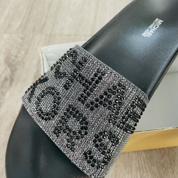 NEW Michael Kors Penny slide glitter chain slipper - Picture 2 of 4